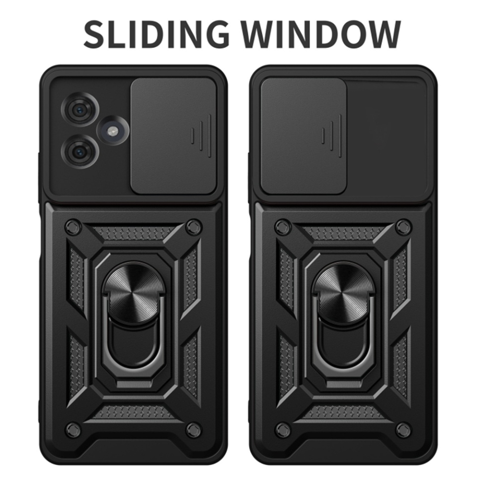 Husa Motorola Moto G54 Power Edition / Moto G64 cu inel magnetic si protectie camera Skyddar CamShield - Negru - 2 | YEO