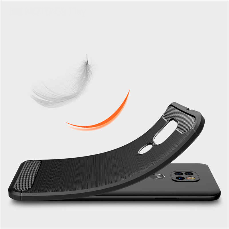 Husa Motorola Moto G9 Play din silicon, Slim, cu textura Fibra Carbon - Negru - 2 | YEO