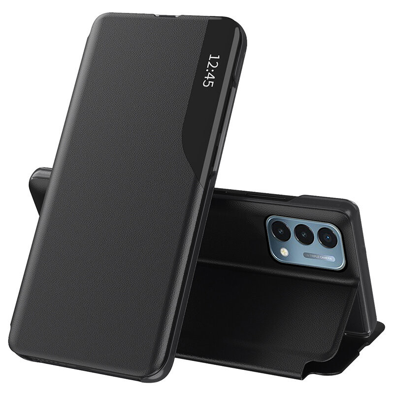 Husa Oneplus Nord N200 5G tip carte, Techsuit eFold - Negru
