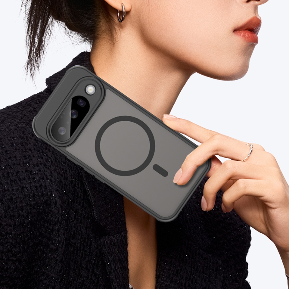 Husa pentru Google Pixel 10, SKYDDAR INNOVATION, HaloFrost MagSafe II, Antisoc, set cu sticker, Negru - 3 | YEO