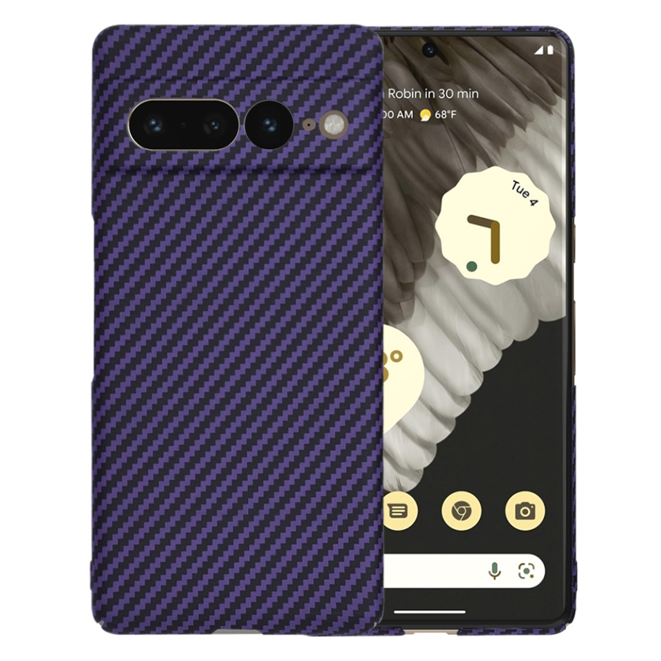Husa pentru Google Pixel 7 Pro, Finisaj Premium cu Textura de Carbon, Design Elegant, SKDR CarbonFlex - Mov