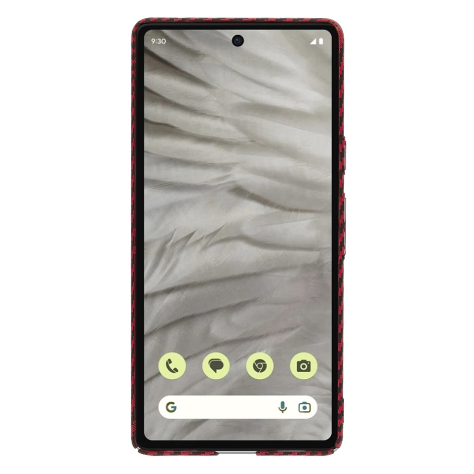Husa pentru Google Pixel 7a, Finisaj Premium cu Textura de Carbon, Design Elegant, SKDR CarbonFlex - Rosu - 1 | YEO