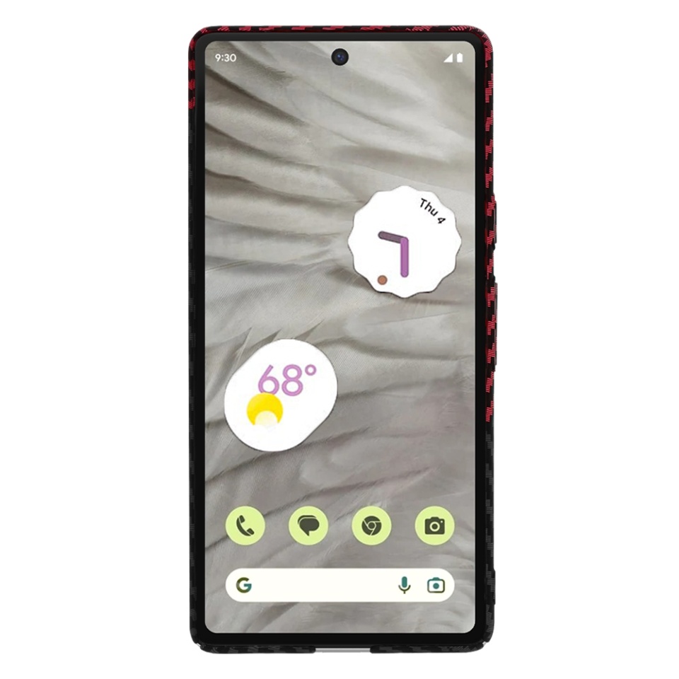 Husa pentru Google Pixel 7a, Finisaj Premium cu Textura de Carbon, Design Elegant, SKDR CarbonFlex - Rosu inchis - 1 | YEO