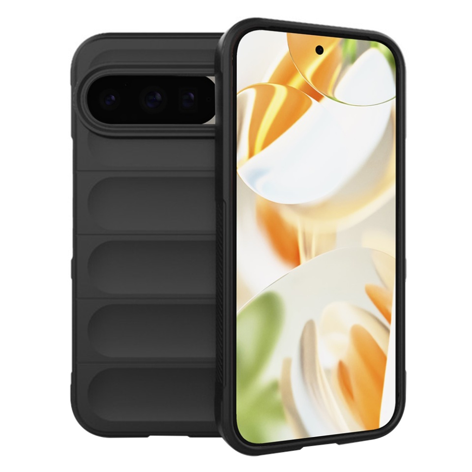 Husa pentru Google Pixel 9 / Pixel 9 Pro, SKYDDAR INNOVATION, Magic Shield, din Silicon Mat, set cu sticker, Negru