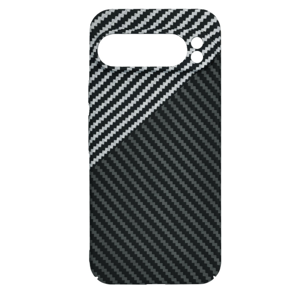 Husa pentru Google Pixel 9 Pro XL, SKYDDAR INNOVATION, textura carbon, Carbonite FiberShell, set cu sticker, Gri, - 3 | YEO