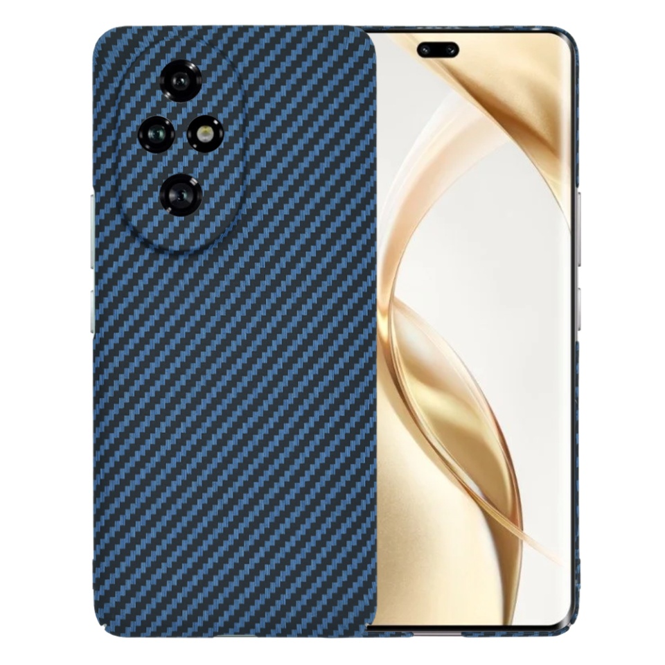 Husa pentru Honor 200 Pro, Finisaj Premium cu Textura de Carbon, Design Elegant, SKDR CarbonFlex - Cyan