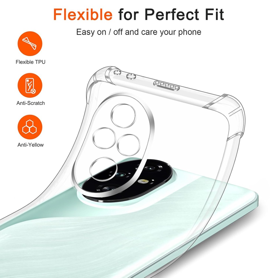 Husa pentru Honor 200 Pro , SKYDDAR INNOVATION, Shockproof Clear din Silicon Slim, Transparenta, set cu sticker - 2 | YEO