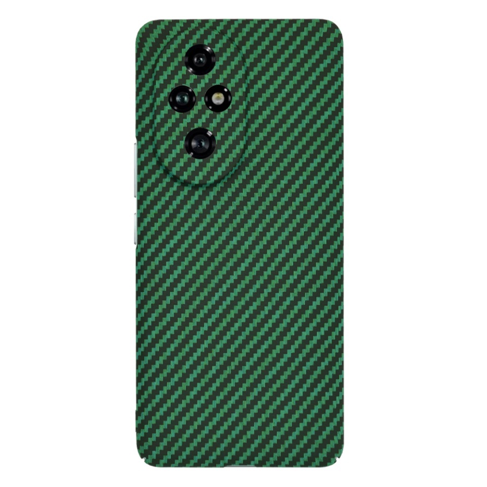 Husa pentru Honor 200 Pro, SKYDDAR INNOVATION, textura carbon, Carbonite FiberShell, set cu sticker, Verde, - 1 | YEO
