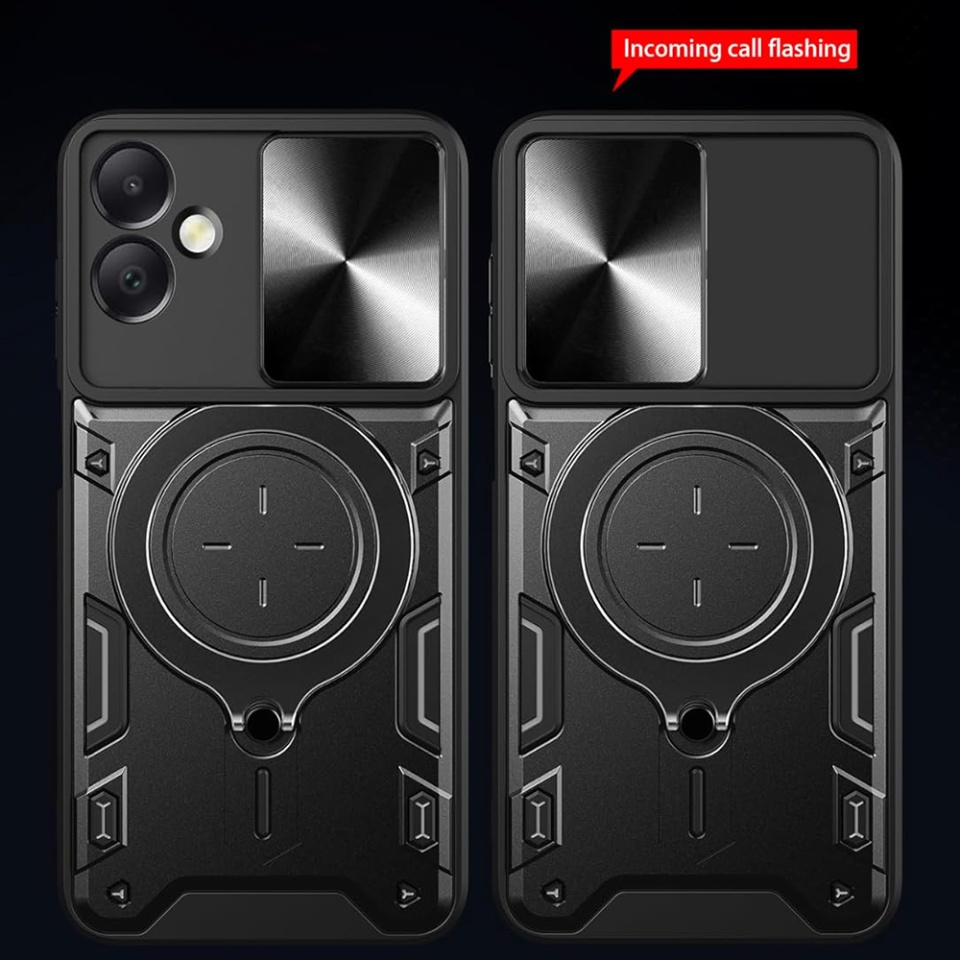 Husa pentru Honor 200 Smart / X7c, cu inel magnetic si suport ajustabil, protectie completa camera, SKDR SafeCover - Roz auriu - 2 | YEO