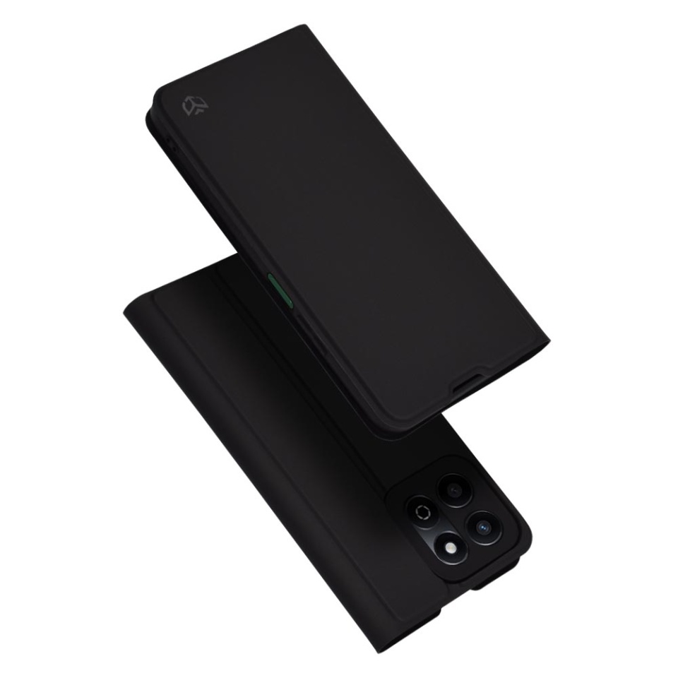 Husa pentru Honor 200 Smart / X7c, SKYDDAR INNOVATION, Magskin Book, tip Carte cu Portofel Interior, set cu sticker, Negru