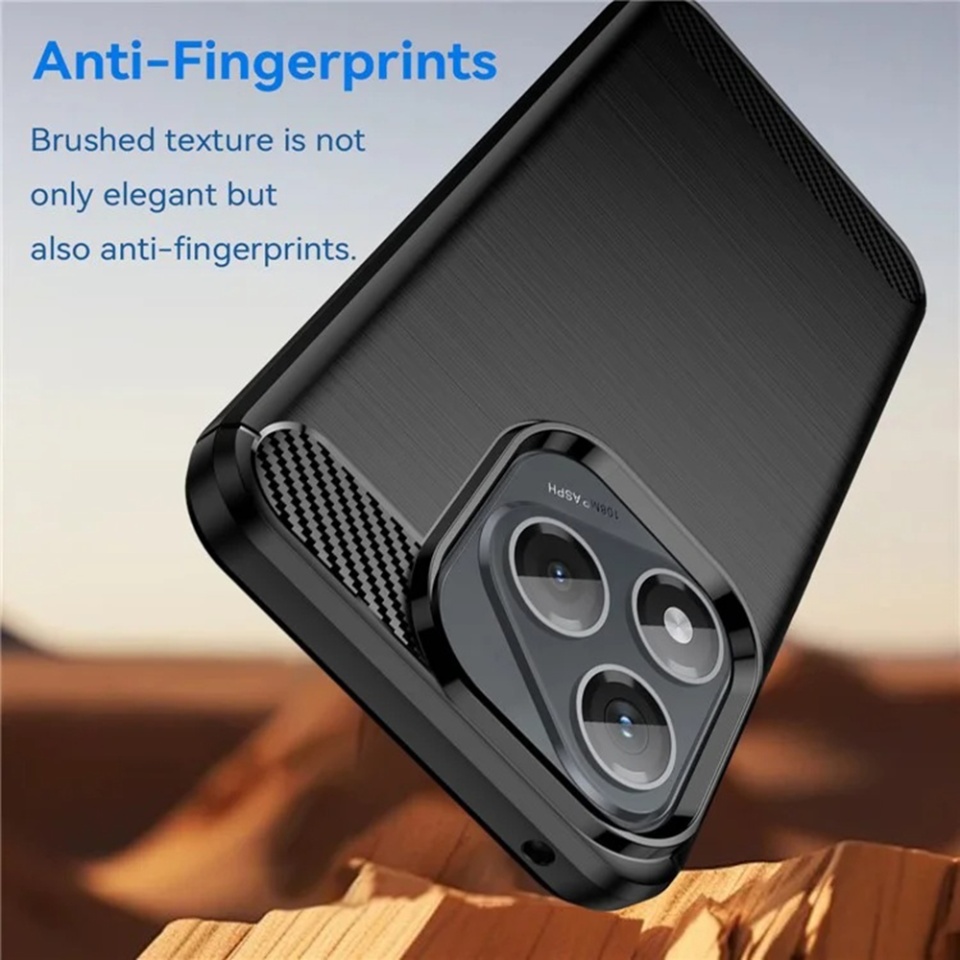 Husa pentru Honor 400 Lite, SKYDDAR INNOVATION, Carbon Silicone, din Silicon Premium, Slim, cu textura Fibra Carbon, Albastru, set cu sticker - 3 | YEO