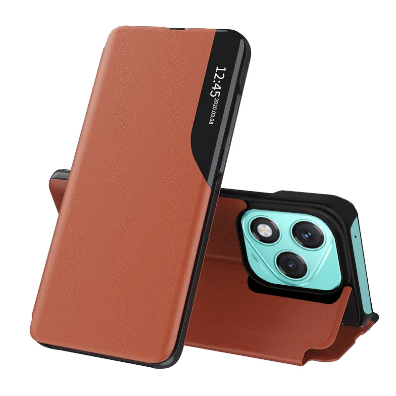 Husa pentru Honor 400 Lite, SKYDDAR INNOVATION, eFold, tip carte, set cu sticker, Portocaliu