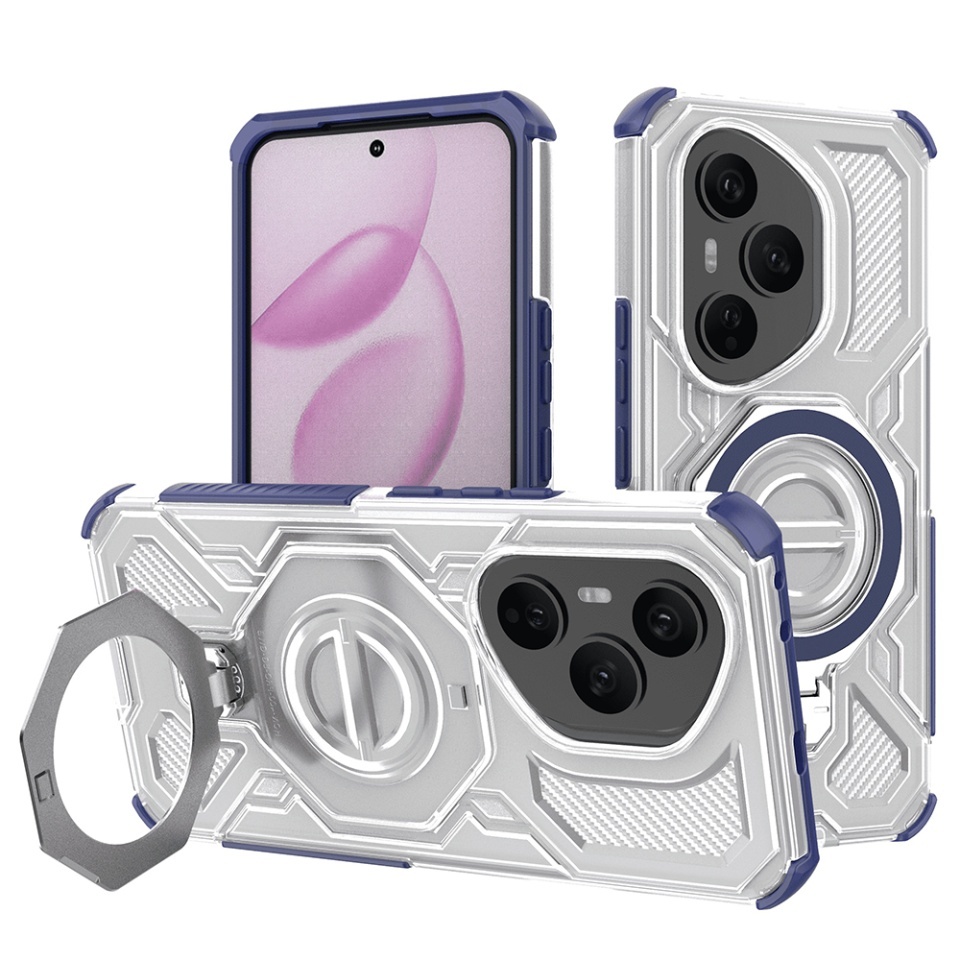 Husa pentru Honor 400 Pro, Antisoc, SKYDDAR INOVATION, Carbon Shield PRO, Magsafe, set cu sticker, Albastru
