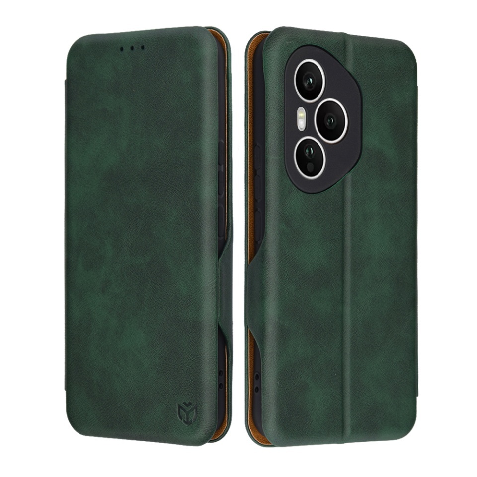 Husa pentru Honor 400 Pro, SKYDDAR INNOVATION, Safe Wallet tip carte din Piele Ecologica, Suport Carduri, Inchidere Magnetica, set cu sticker, Verde