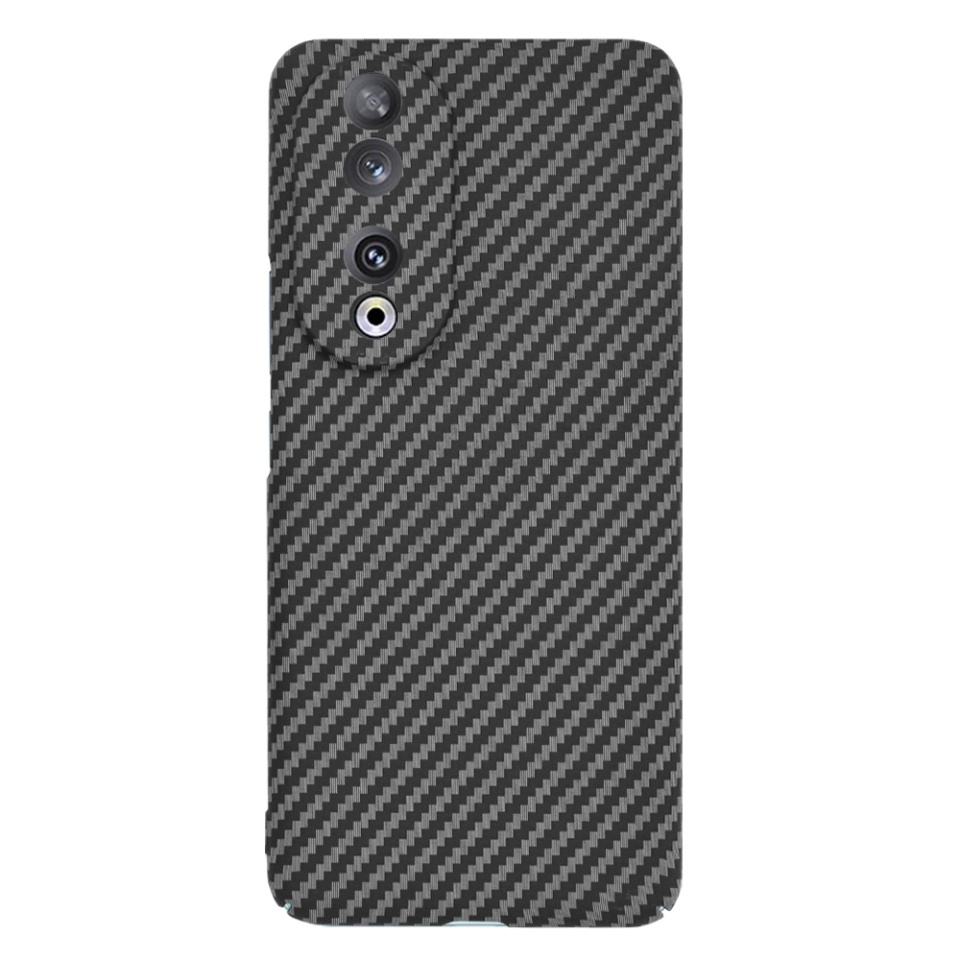 Husa pentru Honor 90, SKYDDAR INNOVATION, textura carbon, Carbonite FiberShell, set cu sticker, Negru, - 1 | YEO