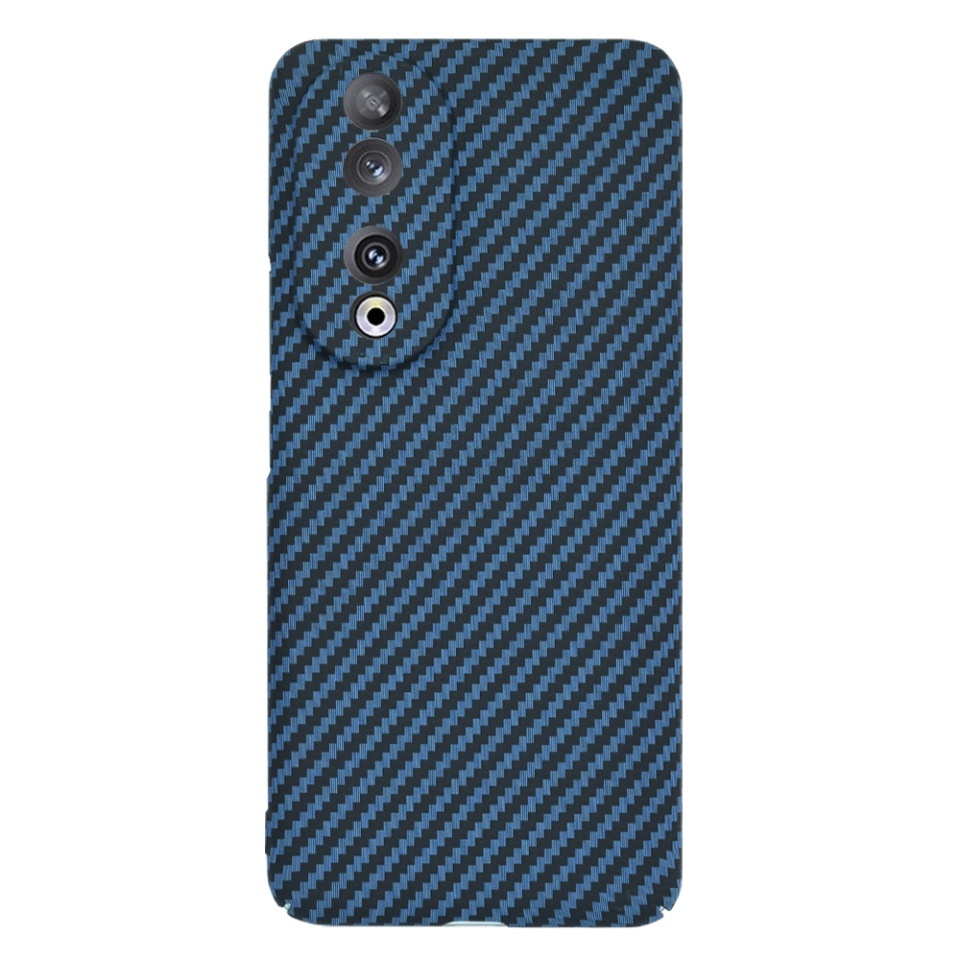 Husa pentru Honor 90, SKYDDAR INNOVATION, textura carbon, Carbonite FiberShell, set cu sticker, Cyan, - 1 | YEO