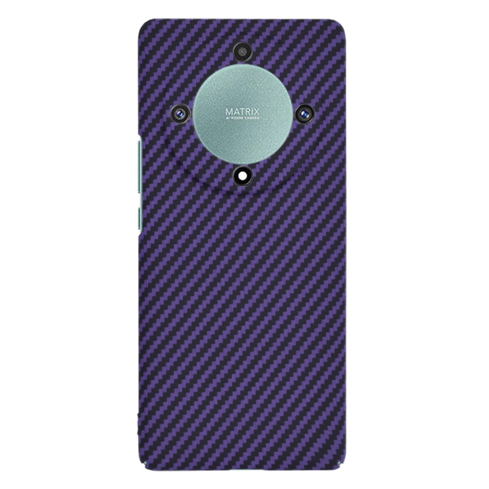 Husa pentru Honor Magic5 Lite, Finisaj Premium cu Textura de Carbon, Design Elegant, SKDR CarbonFlex - Mov - 1 | YEO