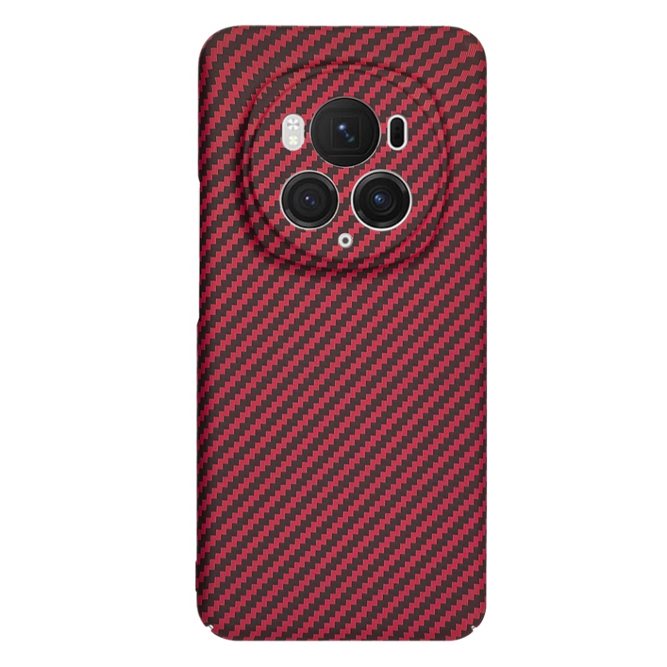 Husa pentru Honor Magic6 Pro, Finisaj Premium cu Textura de Carbon, Design Elegant, SKDR CarbonFlex - Rosu - 2 | YEO