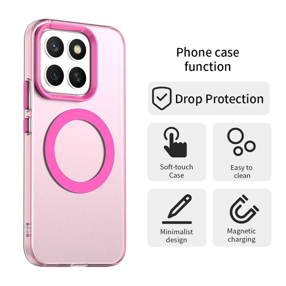 Husa pentru Honor X8c, SKYDDAR INOVATION, CandyCase, Magsafe, set cu sticker, Roz - 2 | YEO
