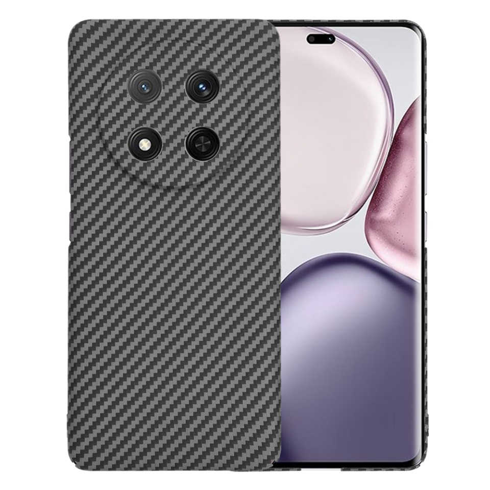 Husa pentru Honor X9c / Magic7 Lite, SKYDDAR INNOVATION, textura carbon, Carbonite FiberShell, Negru, set cu sticker