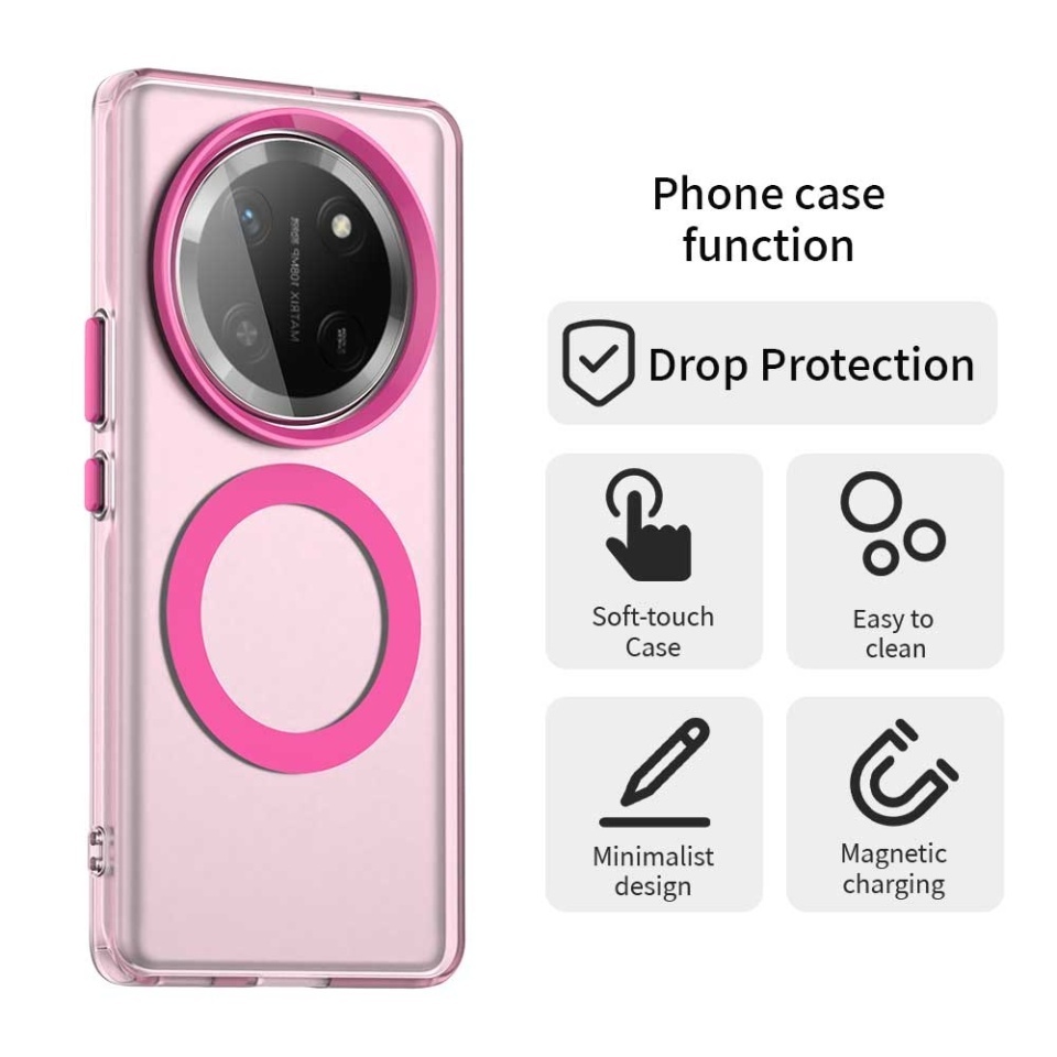 Husa pentru Honor X9c / Magic7 Lite, SKYDDAR INOVATION, CandyCase, Magsafe, set cu sticker, Roz - 2 | YEO