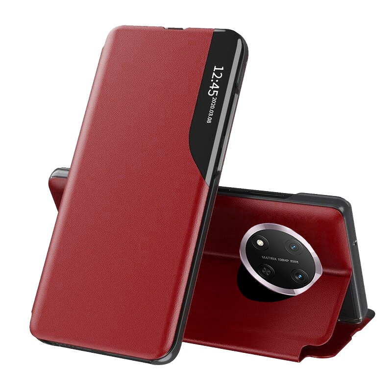 Husa pentru Honor X9c / Magic7 Lite tip carte, Eco View Leather - Rosu