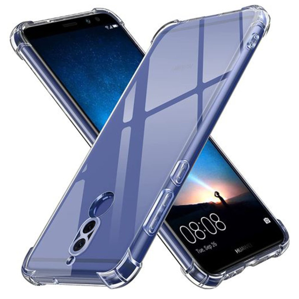 Husa pentru Huawei Mate 10 Lite , SKYDDAR INNOVATION, Shockproof Clear din Silicon Slim, Transparenta, set cu sticker