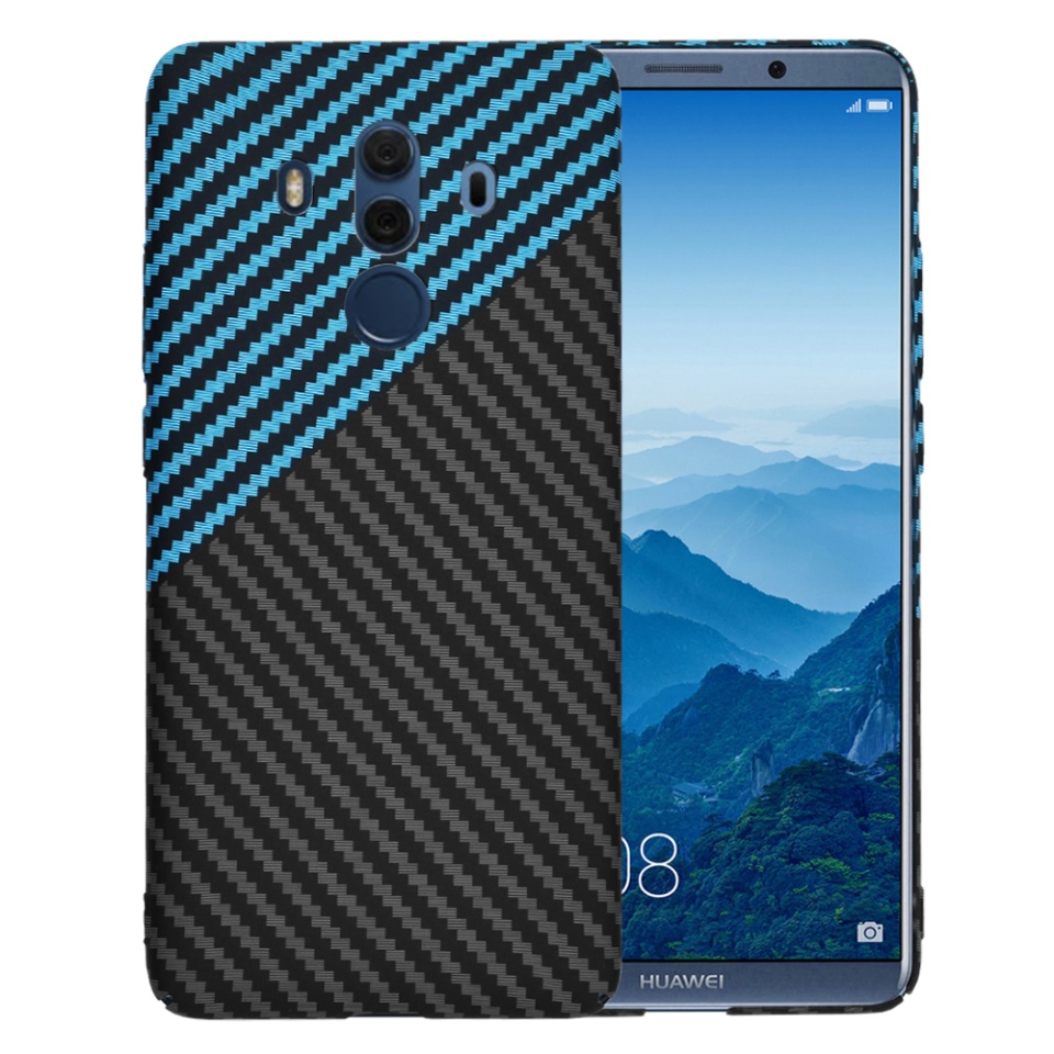 Husa pentru Huawei Mate 10 Pro, Finisaj Premium cu Textura de Carbon, Design Elegant, SKDR CarbonFlex - Bleu
