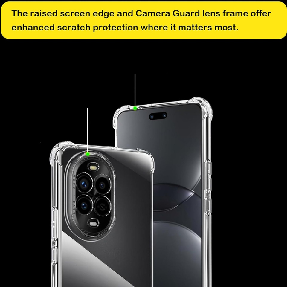 Husa pentru Huawei nova 13 Pro , SKYDDAR INNOVATION, Shockproof Clear din Silicon Slim, Transparenta, set cu sticker - 2 | YEO