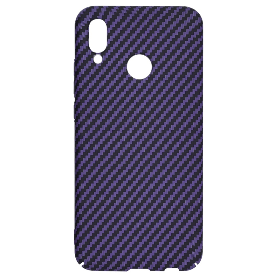 Husa pentru Huawei P20 Lite, SKYDDAR INNOVATION, textura carbon, Carbonite FiberShell, set cu sticker, Mov, - 3 | YEO