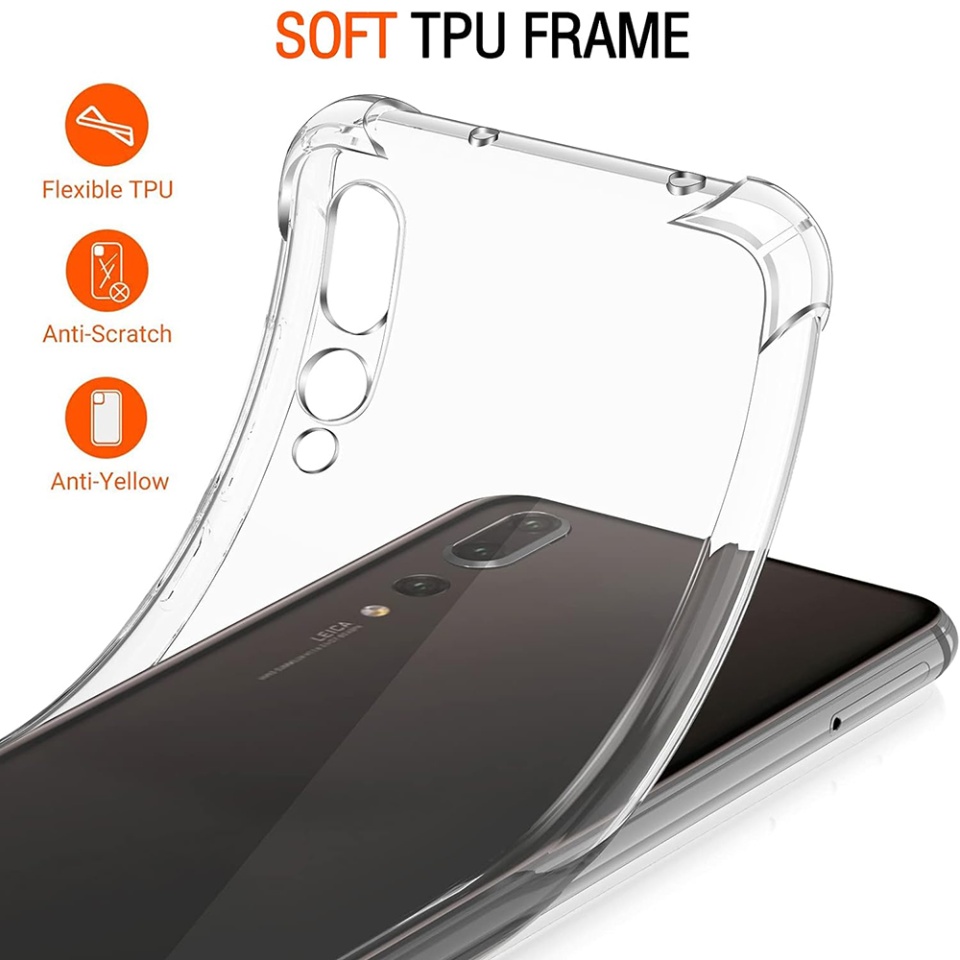 Husa pentru Huawei P20 Pro , SKYDDAR INNOVATION, Shockproof Clear din Silicon Slim, Transparenta, set cu sticker - 2 | YEO