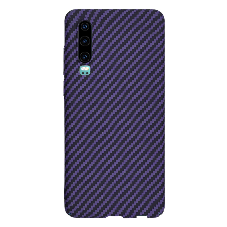 Husa pentru Huawei P30, Finisaj Premium cu Textura de Carbon, Design Elegant, SKDR CarbonFlex - Mov - 2 | YEO