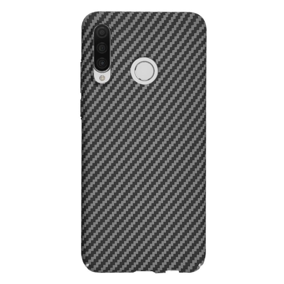 Husa pentru Huawei P30 Lite / P30 Lite New Edition, Finisaj Premium cu Textura de Carbon, Design Elegant, SKDR CarbonFlex - Negru - 2 | YEO