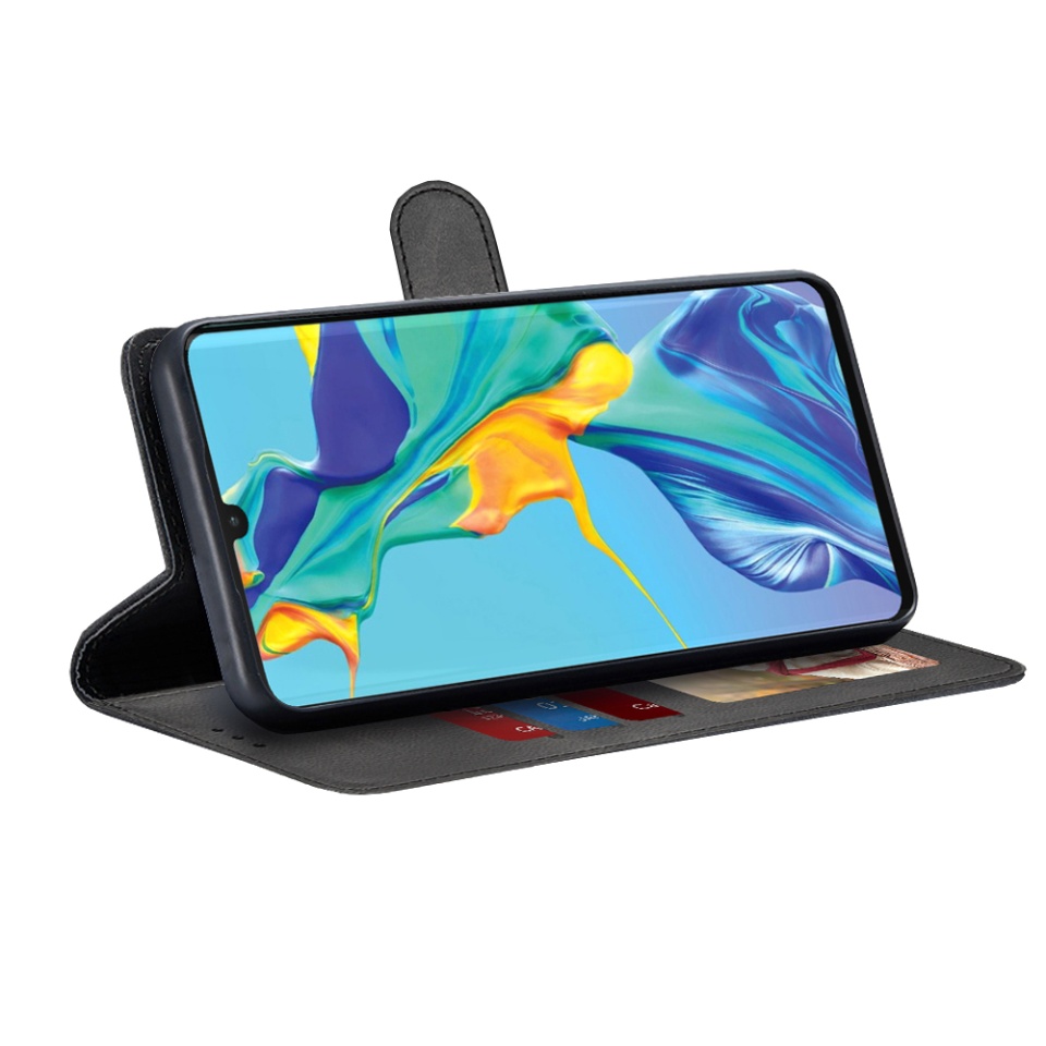 Husa pentru Huawei P30 Pro / P30 Pro New Edition, SKYDDAR INNOVATION, Diary Book, tip carte, cu Portofel Interior, Antisoc, Negru, set cu sticker - 1 | YEO