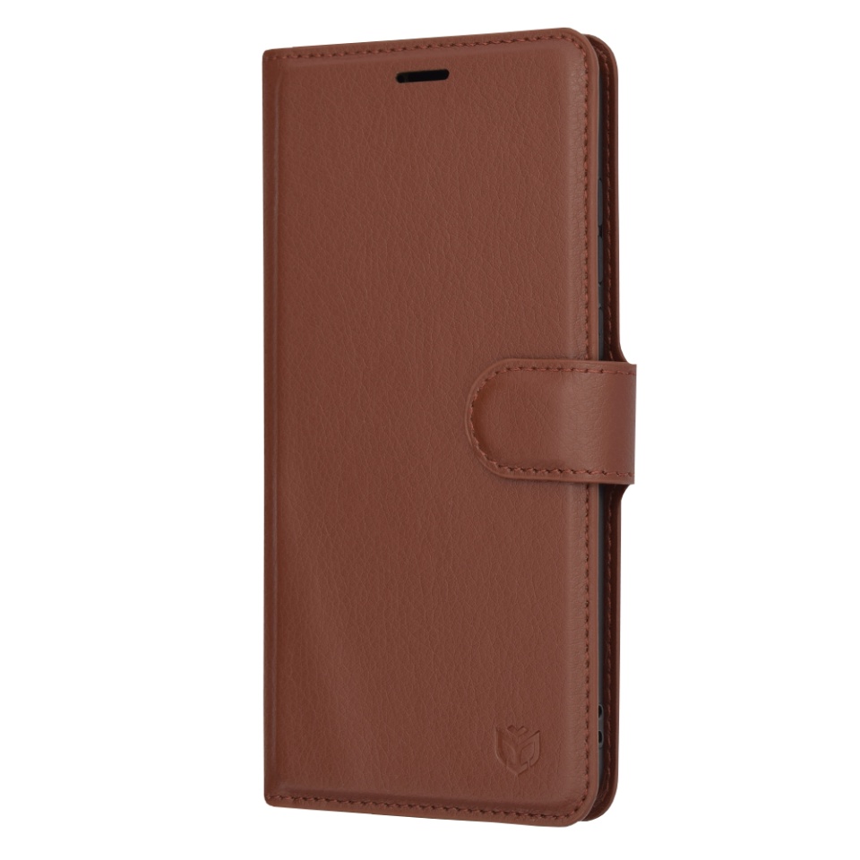 Husa pentru Huawei P30 tip Carte, cu Portofel Interior, Finisaje Premium, SKYDDAR Leather Wallet - Maro - 3 | YEO