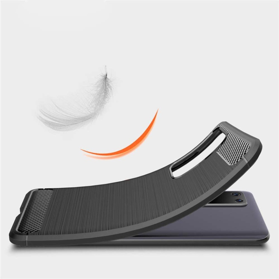 Husa pentru Huawei P40 Pro, SKYDDAR INNOVATION, Carbon Silicone, din Silicon Slim, cu textura Fibra Carbon, set cu sticker, Negru - 2 | YEO
