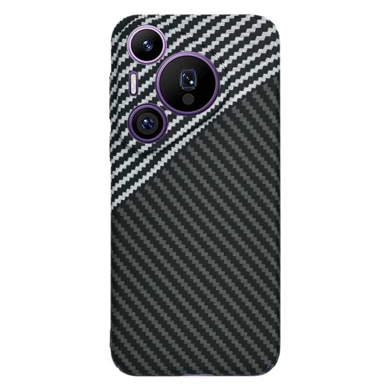 Husa pentru Huawei Pura 70 Pro, Finisaj Premium cu Textura de Carbon, Design Elegant, SKDR CarbonFlex - Gri - 2 | YEO