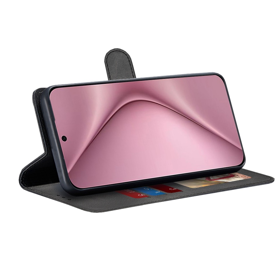 Husa pentru Huawei Pura 70, SKYDDAR INNOVATION, Diary Book, tip carte, cu Portofel Interior, Antisoc, Negru, set cu sticker - 1 | YEO