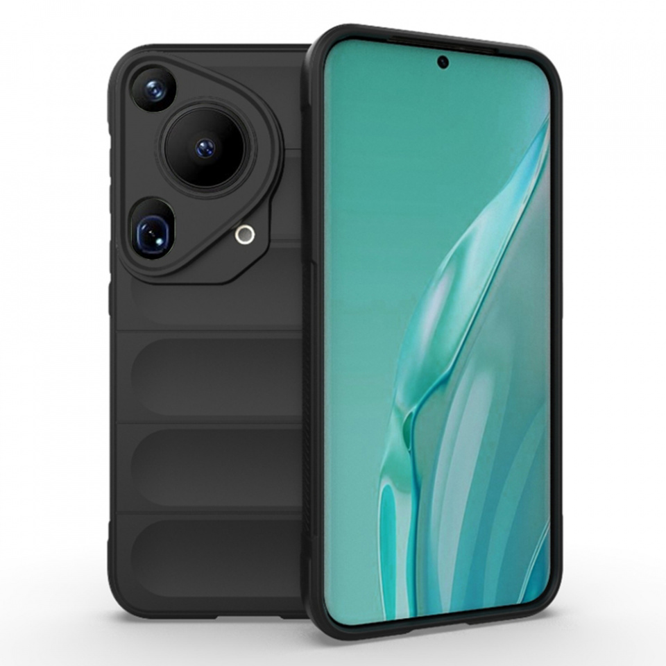 Husa pentru Huawei Pura 70 Ultra eleganta, din silicon mat, SKDR Vogue - Negru