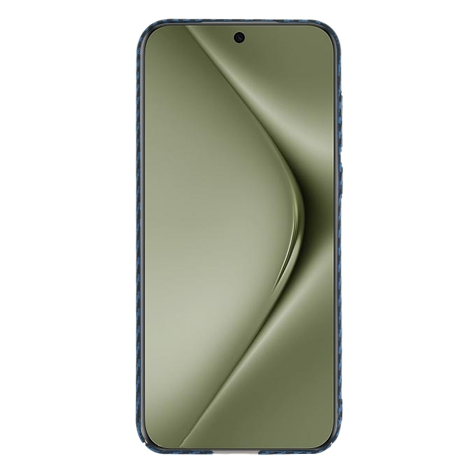 Husa pentru Huawei Pura 70 Ultra, Finisaj Premium cu Textura de Carbon, Design Elegant, SKDR CarbonFlex - Cyan - 2 | YEO