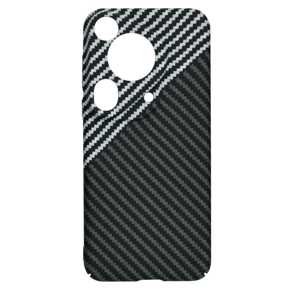 Husa pentru Huawei Pura 70 Ultra, SKYDDAR INNOVATION, textura carbon, Carbonite FiberShell, set cu sticker, Gri, - 3 | YEO