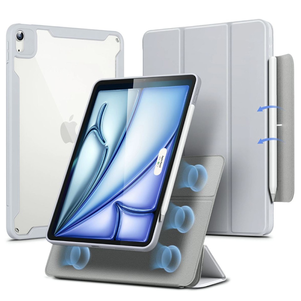 Husa pentru iPad Air 4 (2020) / Air 5 (2022) / Air 11 (2024) / Air 11 (2025), tip Carte, Rebound Hybrid ESR - Gri