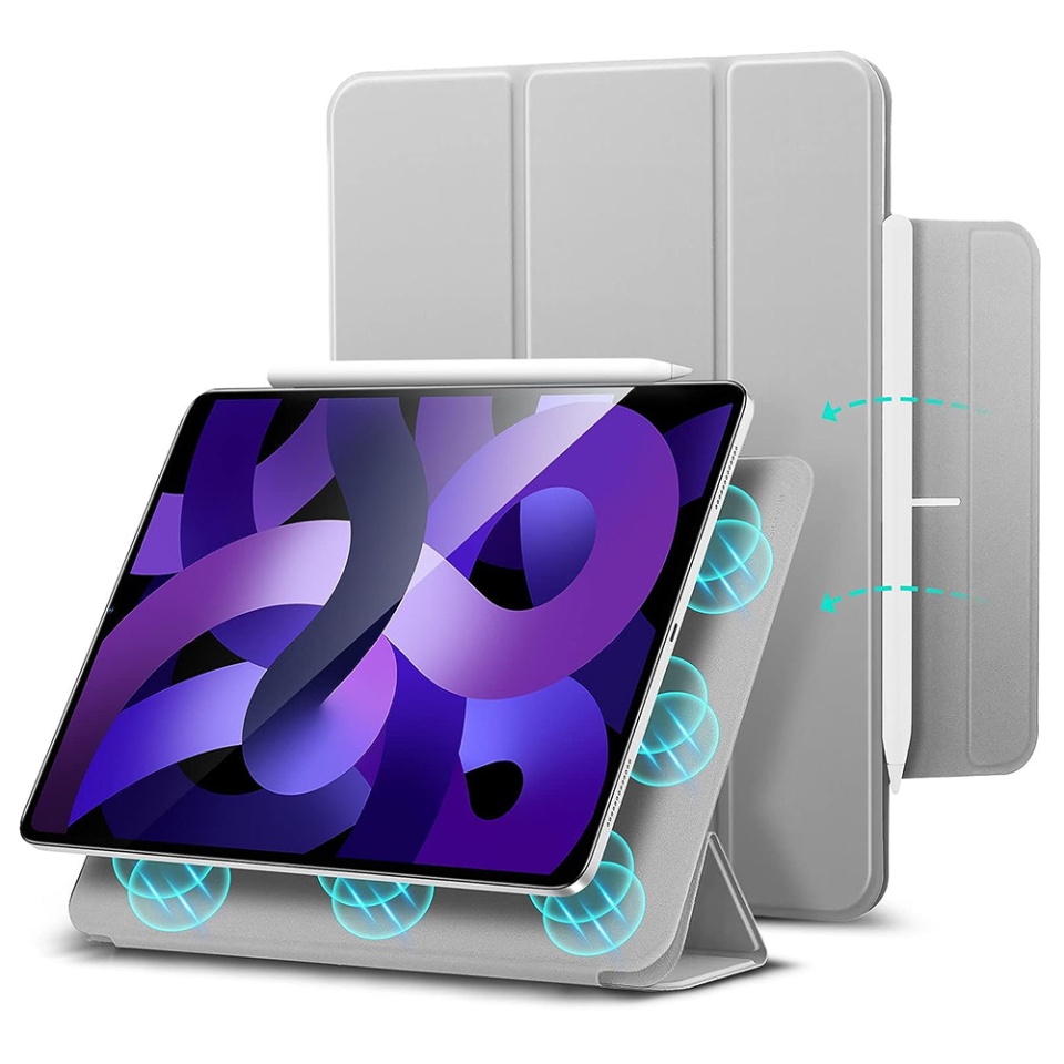 Husa pentru iPad Pro 11 2018 / Air 4 / 5 / 11 (2020/2022/2024), tip Carte, Rebound Magnetic ESR - Gri