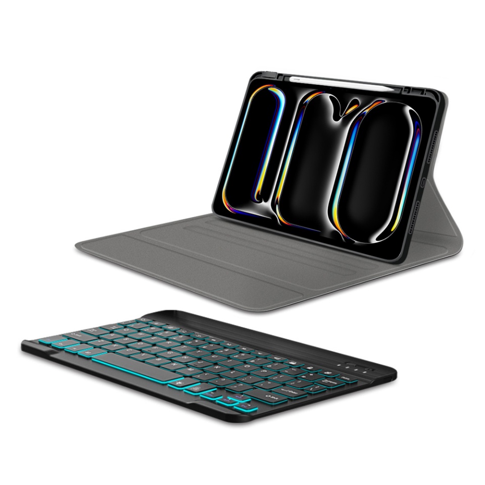 Husa pentru iPad Pro 13 (2024) cu Tastatura Bluetooth si Protectie 360°, SKDR DuoSmart Cover - Negru - 1 | YEO