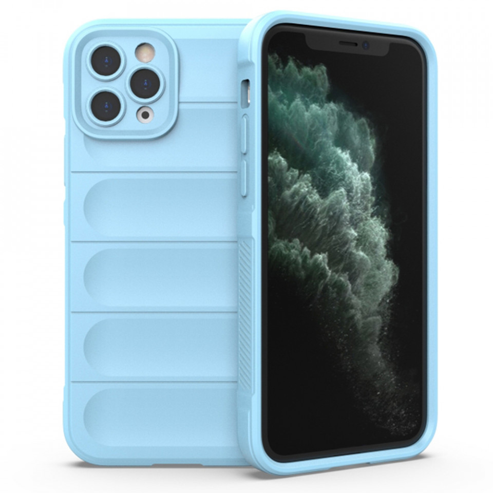 Husa pentru iPhone 11 Pro eleganta, din silicon mat, SKDR Vogue - Bleu