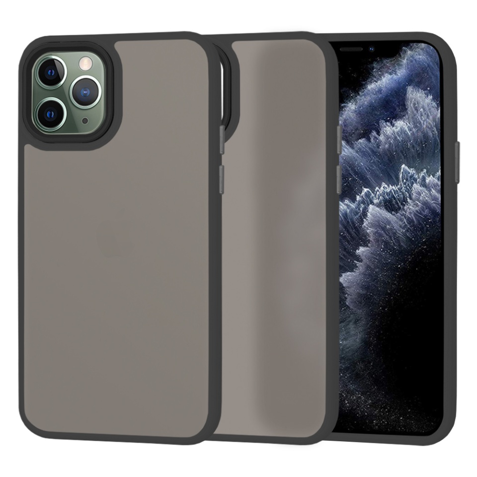 Husa pentru iPhone 11 Pro Max, SKYDDAR INNOVATION, HaloFrost, AntiSoc, Negru, set cu sticker