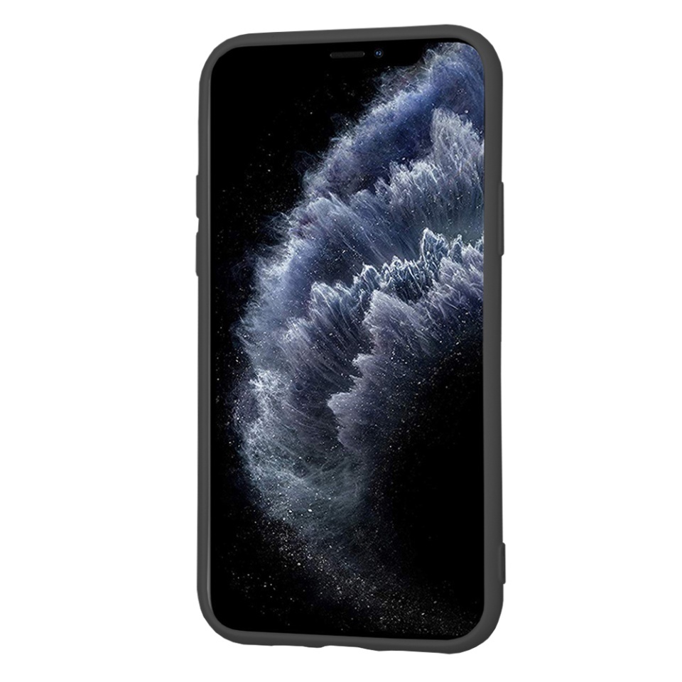 Husa pentru iPhone 11 Pro, SKYDDAR INNOVATION, din Silicon Catifelat, SoftElegance, set cu sticker, Negru - 1 | YEO