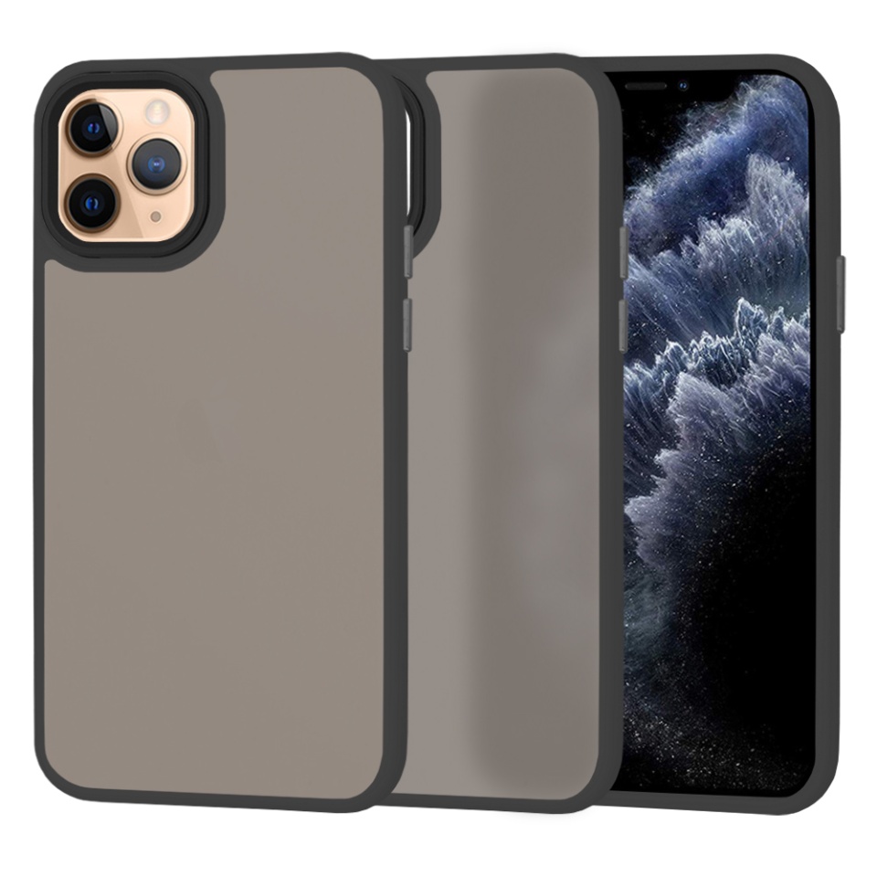 Husa pentru iPhone 11 Pro, SKYDDAR INNOVATION, HaloFrost, AntiSoc, Negru, set cu sticker