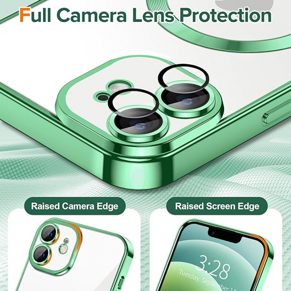 Husa pentru iPhone 12 cu Magsafe integrat, SKYDDAR Luxury Shield - Verde deschis - 3 | YEO