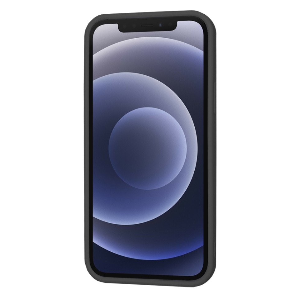 Husa pentru iPhone 12 din Silicon Catifelat, Protectie Premium, Skyddar SoftElegance - Negru - 1 | YEO